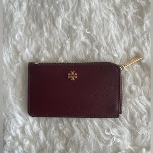 TORY BURCH Top-Zip Card case.